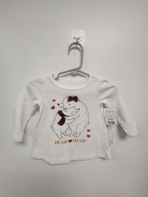 White Bear Hugs First Impressions Longsleeve Shirt, 3-6M G