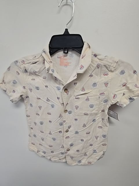 Tan Food Cat & Jack Button Up, 5T B