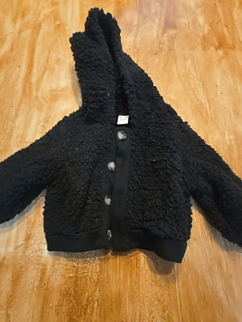 Black Cozy cub Fluffy coat, NB B
