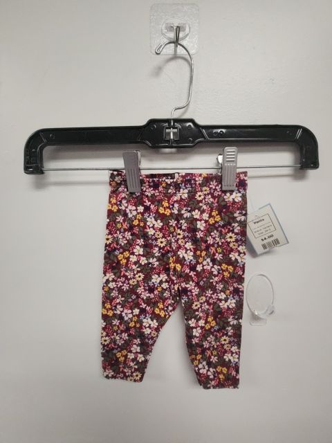 Burgandy Flower Carters Pants, 3M G