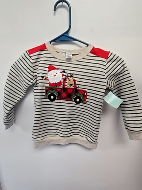 Tan/Green/Red Santa Willow And Wyatt Longsleeve Shirt, 3T B