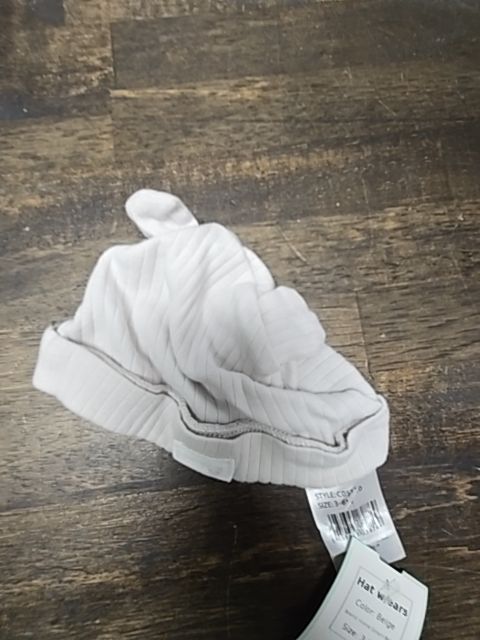 Beige Home Grown Baby Hat w/ears, 3-6M B