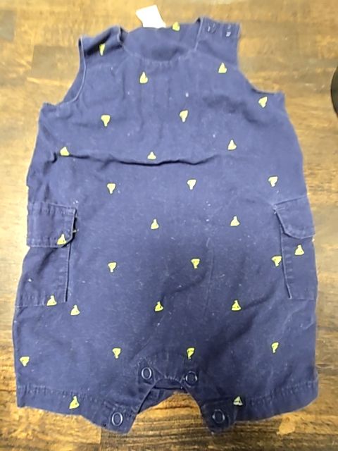 Navy/Yellow Sail Boat Carters Bib Shorts, 3M B