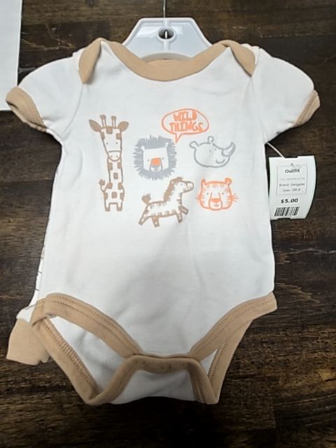 White/Tan Animal Swiggles Outfit, 3M B