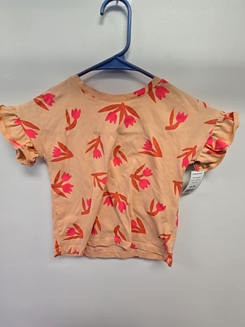 Orange Cat & Jack Flowered Tshirt, 5T G