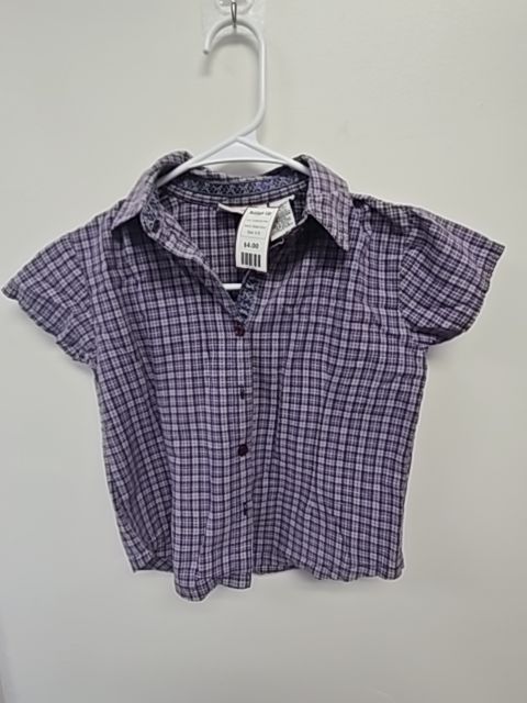 Purple/Grey Plaid Faded Glory Button Up, 6 B