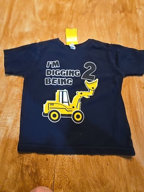 Navy I'm Digging Being 2 Rabbit Skins Shirt, 2T B