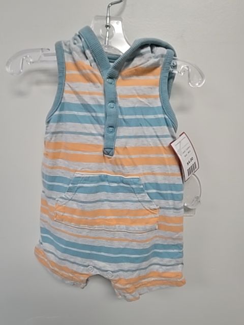 Blue/Orange/Grey Carters Hooded Short One Piece, 3M B