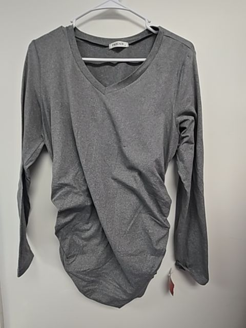 Grey Ekouaer Maternity Longsleeve Shirt, Medium