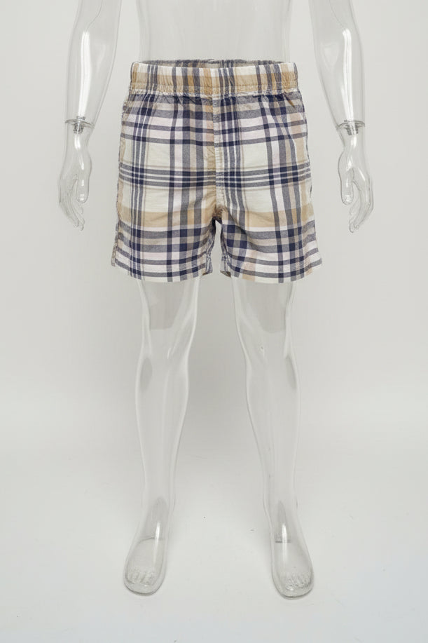 Tan/Blue Plaid Carters Shorts, 18M B