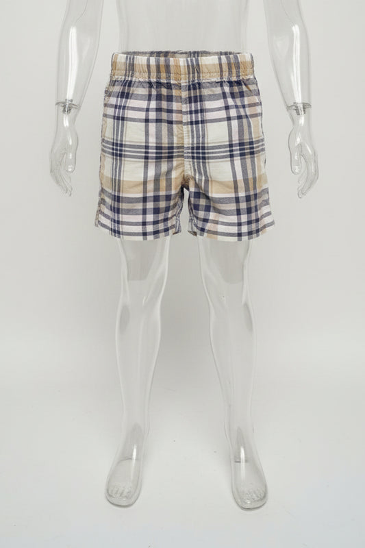 Tan/Blue Plaid Carters Shorts, 18M B