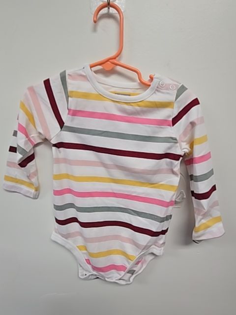 White/Colorful Striped Garanimals Longsleeve Onesie, 18M G