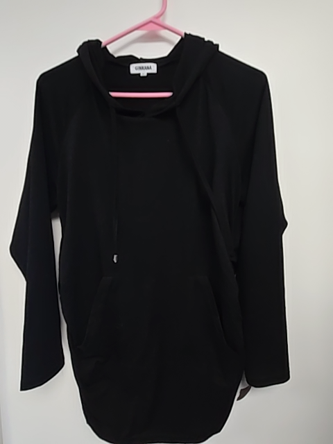 Black Ginkana Maternity Hoodie, Medium