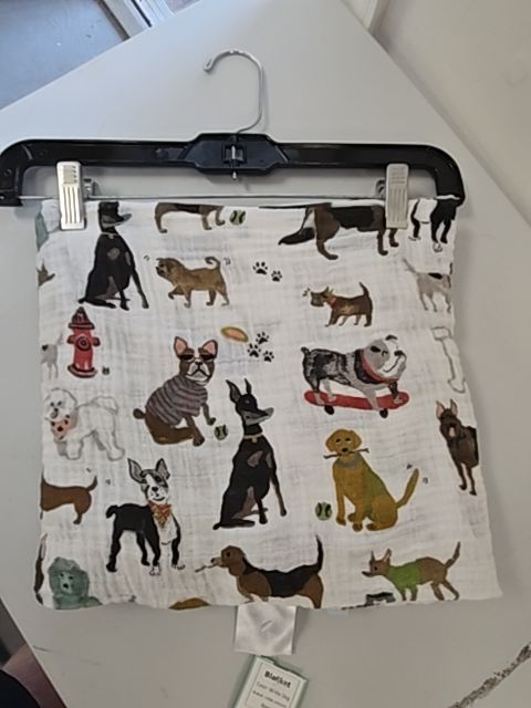 White Dog Little Unicorn Blanket