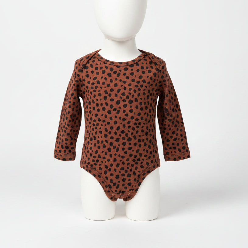 Brown/Black Old Navy Longsleeve Onesie, NB G