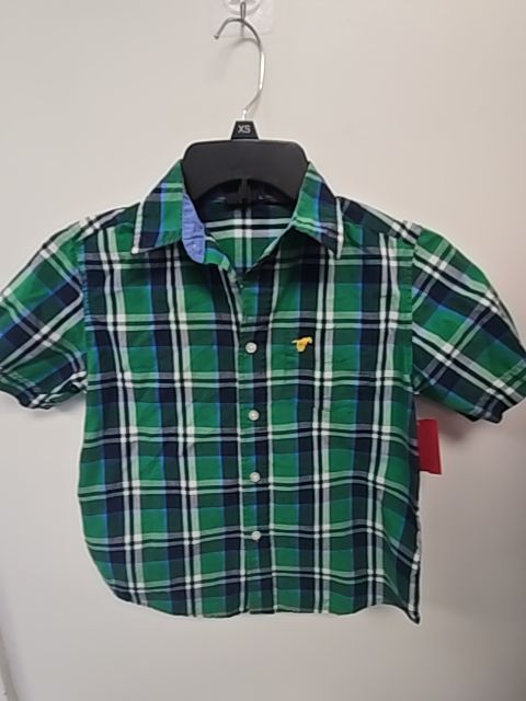 Navy/Green Plaid Wrangler Button Up, 6 B