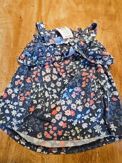 Navy/Colorful Flowers New Chic Tank Top, 4T G