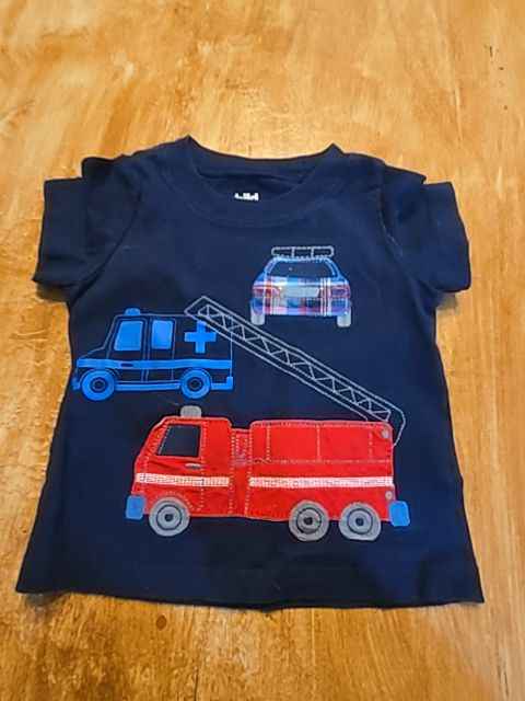 Blue Child of mine Firetruck shirt, 6M B