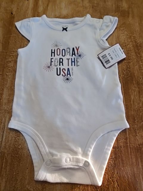 White Hooray For The Usa Carters Onesie, 12M G