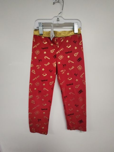 red Holiday Time Christmas Leggings, 4T G