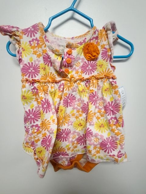 White/Pink/Yellow/Orange Faded GLory Shirt, 6M G