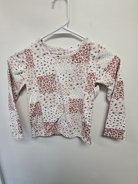 White/Pink Flower Little Lass Longsleeve Shirt, 6 G