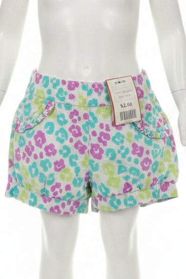 White/Purple/Blue/Green Flowers Garanimals Shorts, 3M G