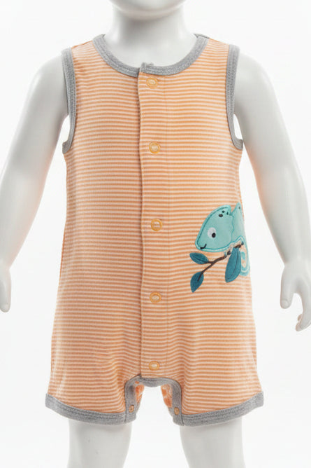 Orange/White/Grey Carters Short One Piece, NB B