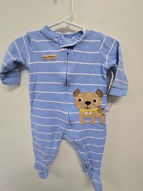 Blue/White Striped Carters Sleeper, 3M B