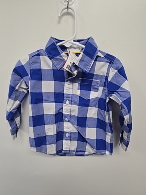 Blue/White Carters Longsleeve Button Up, 18M B