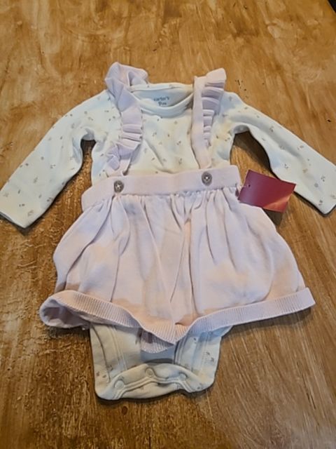 Cream/Pink Carters Bib Dress, 9M G
