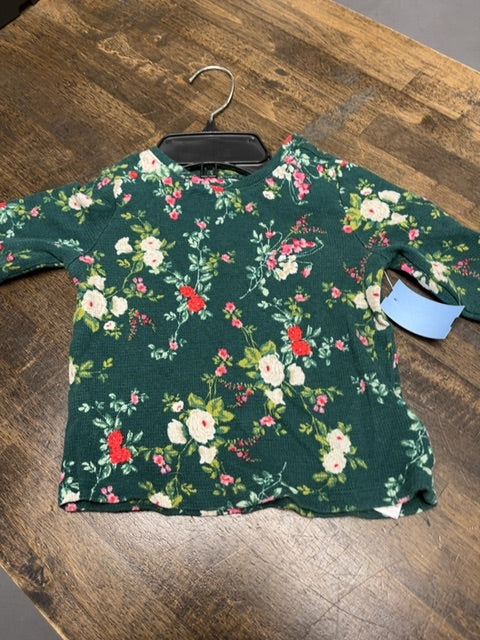 Green Flower Old Navy Longsleeve Shirt, 3T G