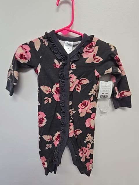 Grey/Pink Flower Modern Moments Pant One Piece, 3M G