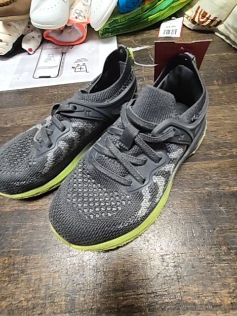 Grey/Green Athletic Works Sneakers, 9C B
