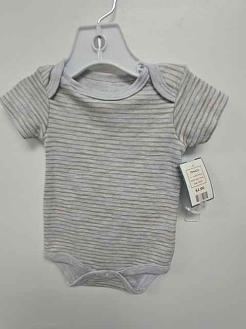 Brown/Grey Striped Baby Views Onesie, NB B