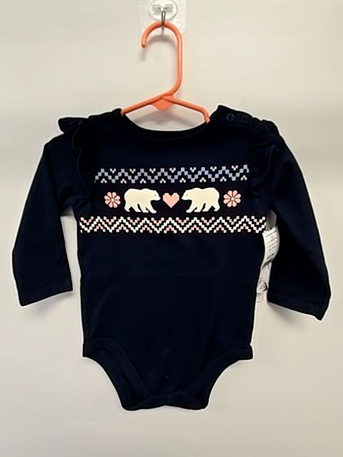 Navy Polar Bear Garanimals Longsleeve Onesie, 18M G
