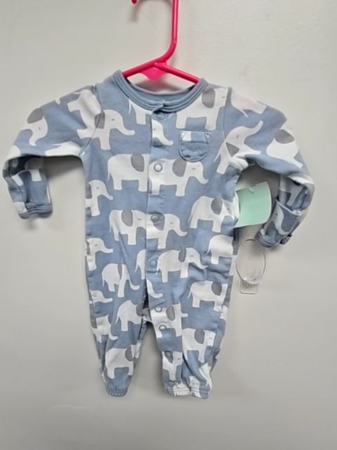 Blue/White Elephant Carters Pant One Piece, NB B