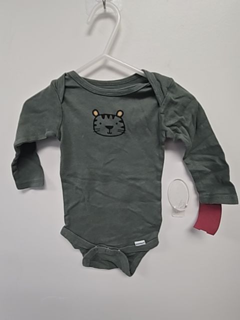 Green Tiger Gerber Longsleeve Onesie, 6M B