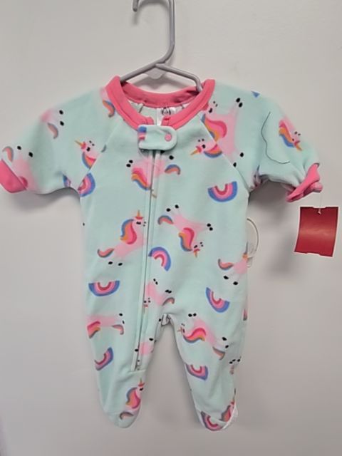 Blue/Pink Unicorn Gerber Sleeper, NB G