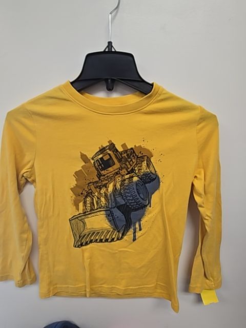 Yellow Construction Jumping Bean Longsleeve Shirt, 7 B