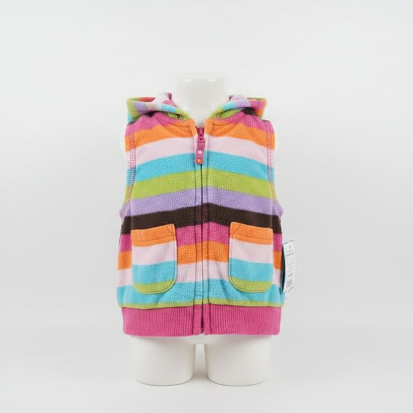 rainbow stripe Carters Hooded Vest, 6M G