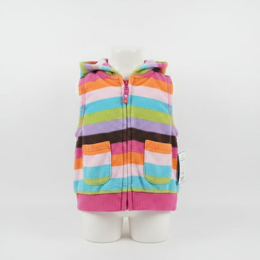 rainbow stripe Carters Hooded Vest, 6M G