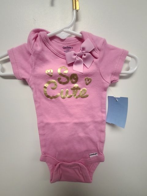 Pink So Cute Gerber Onesie, 3M G