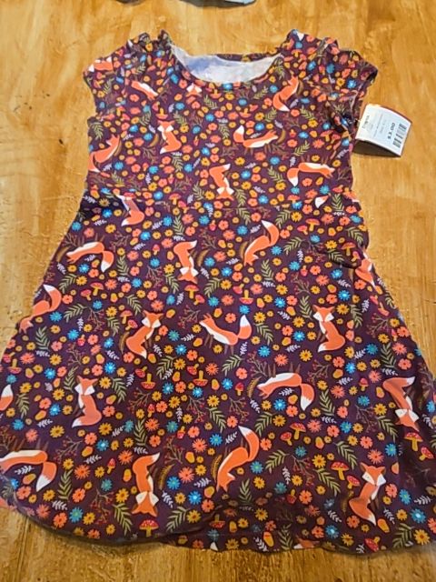 Burgandy/Orange Fox Wonder Nation Dress, 6 G