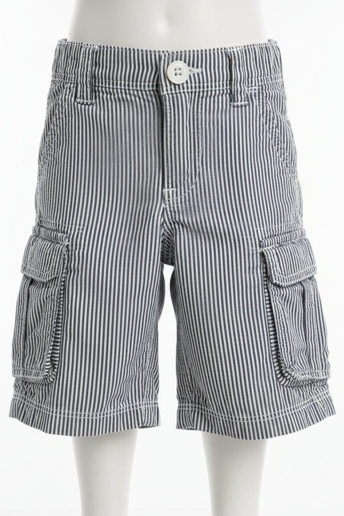 Grey/White Striped Arizona Shorts, 4T B
