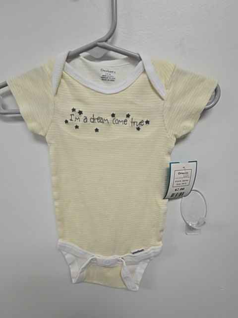 Yellow/White Striped Gerber Onesie, 3M B
