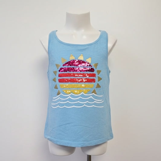 Blue/Colorful Sequin Sun Crazy 8 Tank Top, 14 G