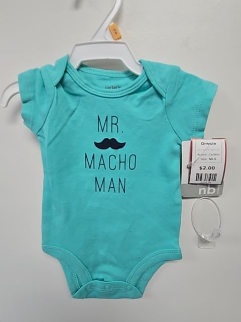 Blue Mr. Macho Man Carters Onesie, NB B