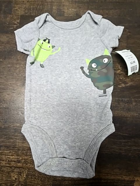 Grey/Green Monster Carters Onesie, 3M B