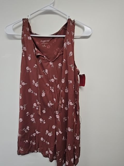 Pink Floral A Glow Maternity Tank Top, Medium